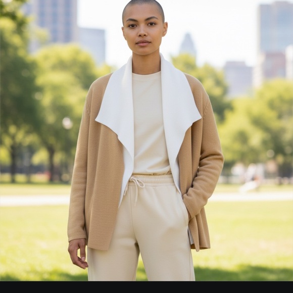 The Limited Jackets & Blazers - The Limited Tan and White Women's Jacket